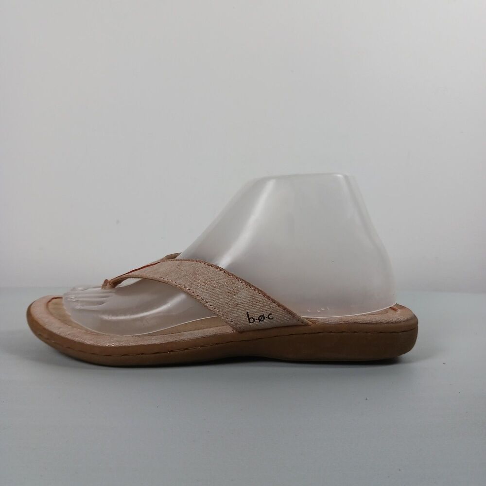 Born BOC Womens Sandals Thongs Size 8 Beige Zita Flip Flop Faux Leather - Picture 2 of 11